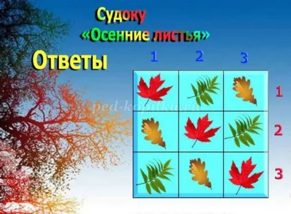 Судоку з відповідями для дітей 6-7 років на тему осінь (судоку) Судоку з відповідями для дітей 6-7 років на тему осінь