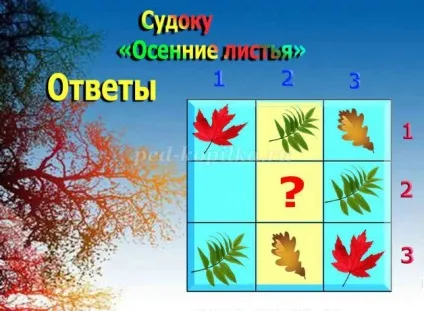 Судоку з відповідями для дітей 6-7 років на тему осінь (тему) Судоку з відповідями для дітей 6-7 років на тему осінь
