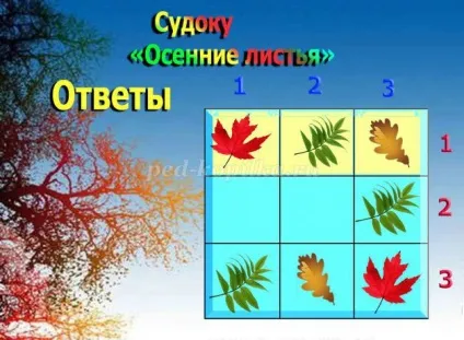 Судоку з відповідями для дітей 6-7 років на тему осінь (судоку) Судоку з відповідями для дітей 6-7 років на тему осінь