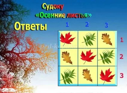 Судоку з відповідями для дітей 6-7 років на тему осінь (осінь) Судоку з відповідями для дітей 6-7 років на тему осінь