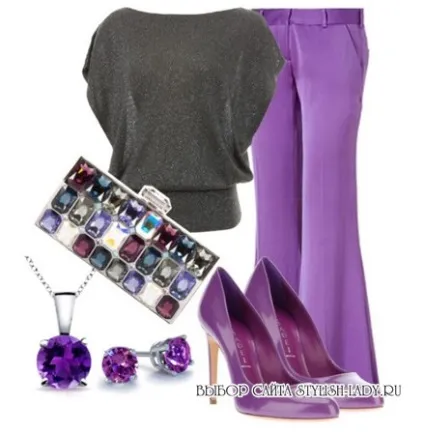 З чим носити фіолетові брюки, джинси і штани фото (фіолетові штани з чим носити) З чим носити фіолетові брюки, джинси і штани фото