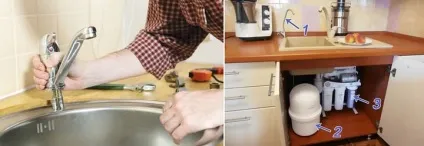 Змішувач на кухню з фільтром для води з краном під фільтр, 2 в 1, кран з перемиканням, (води) Змішувач на кухню з фільтром для води з краном під фільтр, 2 в 1, кран з перемиканням,