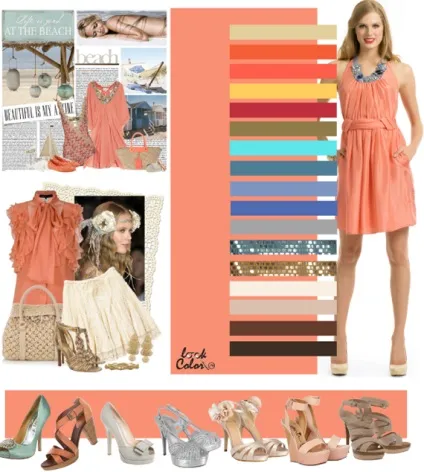 Поєднання коралового кольору, lookcolor (берлінської блакиттю темно) Поєднання коралового кольору, lookcolor