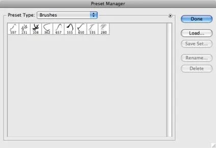Установка і управління (brushes) кистями і різними палітрами (brushes) Установка і управління (brushes) кистями і різними палітрами