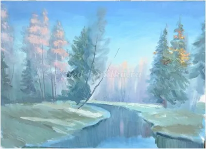 Весняний пейзаж мастихіном (пейзаж) Весняний пейзаж мастихіном