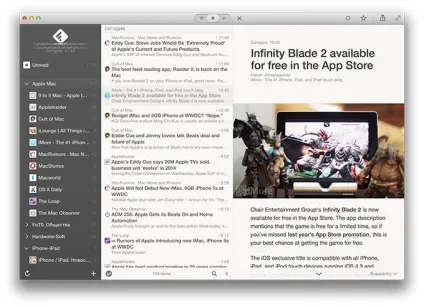 У mac app store повернувся кращий rss-рідер для os x (кращий) У mac app store повернувся кращий rss-рідер для os x