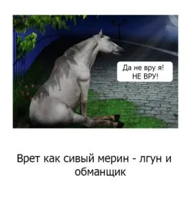 Бреше як сивий мерин, про все (бреше як сивий мерин) Бреше як сивий мерин, про все
