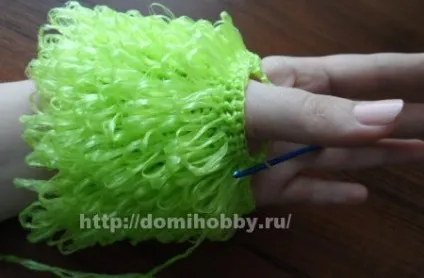 В'язання мочалки рукавиці гачком (стовпчики довгими петлями) В'язання мочалки рукавиці гачком