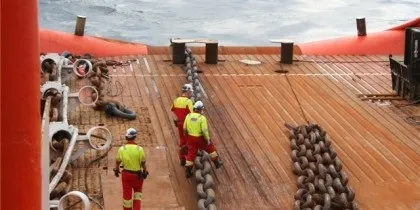 Якірні ланцюги і ланцюгові ящики на морських судах (ланки контрфорсами кінці) Якірні ланцюги і ланцюгові ящики на морських судах