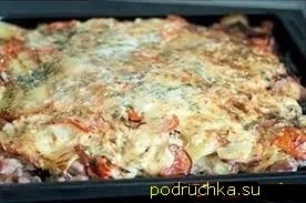 Запечена свинина з тертою картоплею, улюблені страви (смачна страва зі свинини) Запечена свинина з тертою картоплею, улюблені страви