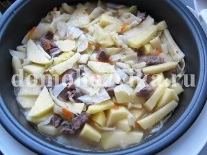Тушкована капуста з м'ясом і картоплею в мультиварці-рецепт з фото (тушкована) Тушкована капуста з м'ясом і картоплею в мультиварці-рецепт з фото