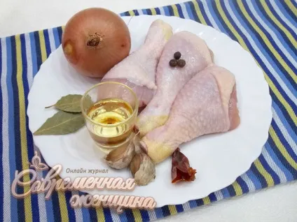 Тушковані курячі ніжки (гомілки) кулінарний рецепт (курячі) Тушковані курячі ніжки (гомілки) кулінарний рецепт