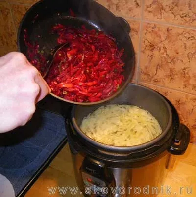 Борщ в скороварці - рецепти приготування блюд в скороварці - Сковородніков ру