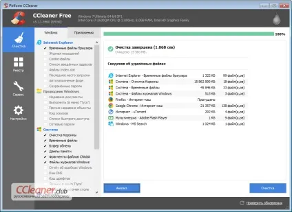 Ccleaner - програма очищення комп'ютера від сміття