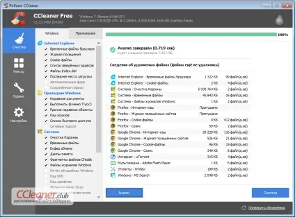 Ccleaner - програма очищення комп'ютера від сміття