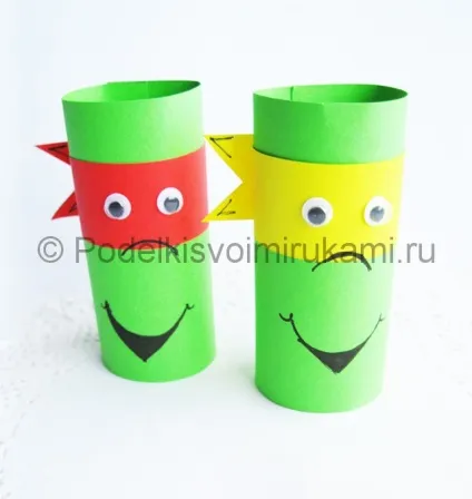 Черепашки ніндзя з кольорового паперу (майстер-клас) Черепашки ніндзя з кольорового паперу