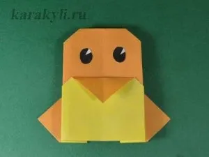 Курча - орігамі з паперу для дітей 4-5 років, каракулі
