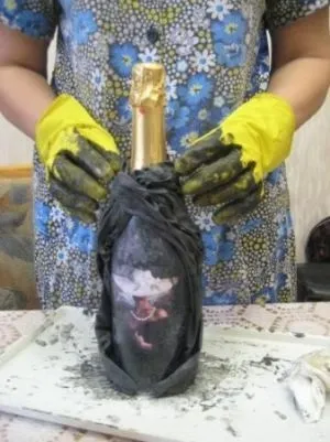 Декупаж пляшок тканиною (пляшок) Декупаж пляшок тканиною