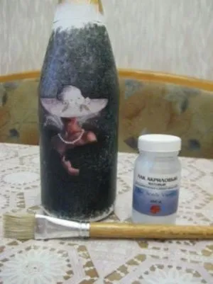 Декупаж пляшок тканиною (декупаж пляшок тканиною) Декупаж пляшок тканиною