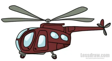 Як намалювати вертоліт дитині, lessdraw (намалювати) Як намалювати вертоліт дитині, lessdraw