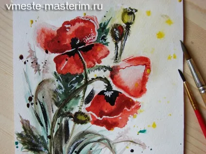 Як намалювати маки аквареллю (майстер-клас) (майстер-клас) Як намалювати маки аквареллю (майстер-клас)