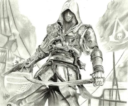 Як намалювати ассасина кріда 4 (Assassin Creed Вікіпедія) Як намалювати ассасина кріда 4