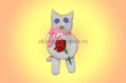 Як зробити кота з рукавички кіт Снєжик