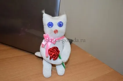 Як зробити кота з рукавички кіт Снєжик
