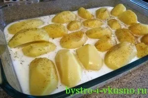 Картопля з куркою в молоці, швидко і смачно