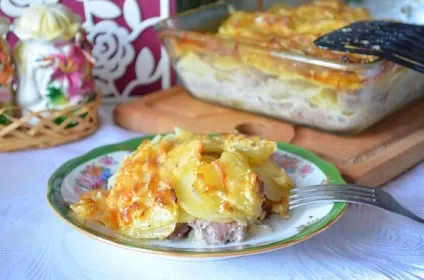 Картопляна запіканка з м'ясом простий рецепт (картопляна) Картопляна запіканка з м'ясом простий рецепт