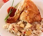 Курка в духовці з яблуками і рисом прекрасна половина (фарширована) Курка в духовці з яблуками і рисом прекрасна половина