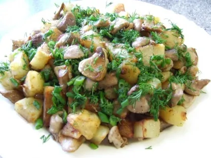 Маслюки смажені з картоплею