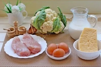 Запіканка з кольорової капусти і курки, таки смачно (кольоровий) Запіканка з кольорової капусти і курки, таки смачно