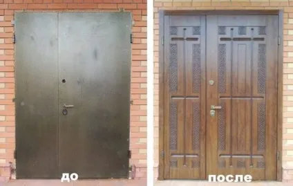 Накладки з МФД на металеві двері установка на відео (двері) Накладки з МФД на металеві двері установка на відео