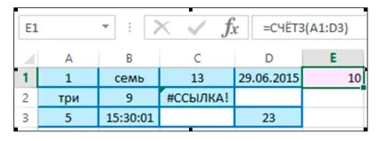 Excel функція рахунок