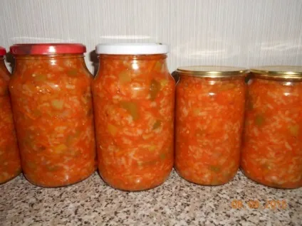 Овочевий салат з рисом на зиму - покроковий рецепт з фото на (кухарі) Овочевий салат з рисом на зиму - покроковий рецепт з фото на