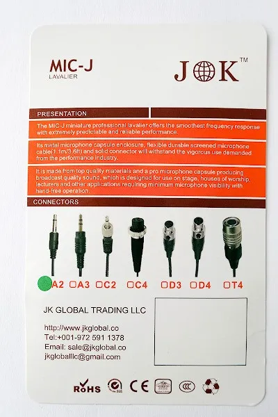 Петличний мікрофон jk mic-j 044