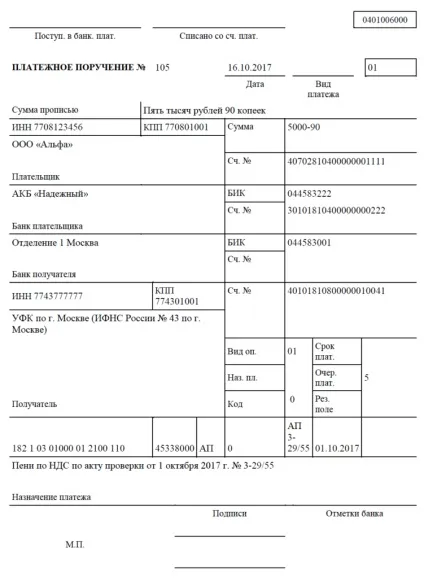 Пені по ндс для юридичних осіб пені за прострочення, формула і приклади розрахунку, зразки платіжних (прострочення) Пені по ндс для юридичних осіб пені за прострочення, формула і приклади розрахунку, зразки платіжних
