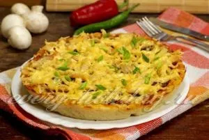 Піца з куркою, грибами і сиром рецепт (сир) Піца з куркою, грибами і сиром рецепт