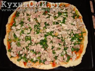 Піца з грибами та куркою (піца) Піца з грибами та куркою