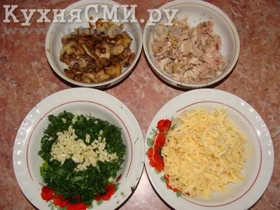 Піца з грибами та куркою (куркою) Піца з грибами та куркою
