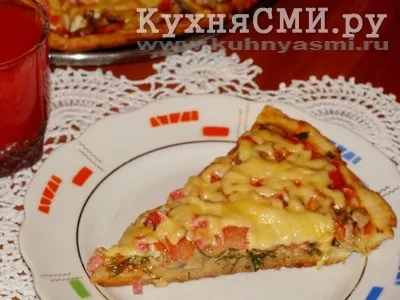 Піца з грибами та куркою (піца) Піца з грибами та куркою