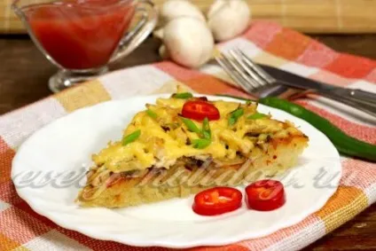 Піца з куркою, грибами і сиром рецепт (рецепт) Піца з куркою, грибами і сиром рецепт