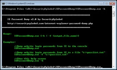 Показати всі паролі, збережені в internet explorer з iepassworddump - прихованого режиму (програмне забезпечення) Показати всі паролі, збережені в internet explorer з iepassworddump - прихованого режиму