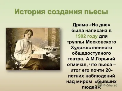 Презентація на тему ий п'єса - на дні - 11 клас (Kleines Theater Берлін) Презентація на тему ий п'єса - на дні - 11 клас