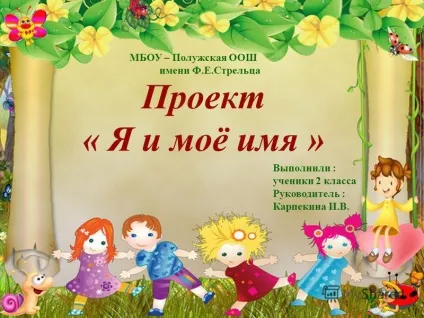 Презентація на тему проект - я і моє ім'я - виконали учні 2 класу керівник карпекіна і (проект «я і моє ім'я» виконали) Презентація на тему проект - я і моє ім'я - виконали учні 2 класу керівник карпекіна і