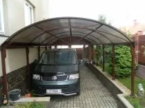 Приклади виготовлення навісу з профільної труби своїми руками, фото різних конструкцій і креслення,