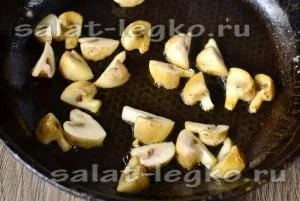 Салат з куркою, печерицями та помідорами (помідорами) Салат з куркою, печерицями та помідорами