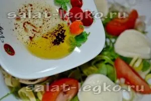 Салат з моцарелою, руколою і помідорами (помідори) Салат з моцарелою, руколою і помідорами