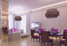 Бузковий інтер'єр вітальні фото в тонах дизайн, колір в залі, оформлення і поєднання з сірим, стіни (вітальні) Бузковий інтер'єр вітальні фото в тонах дизайн, колір в залі, оформлення і поєднання з сірим, стіни